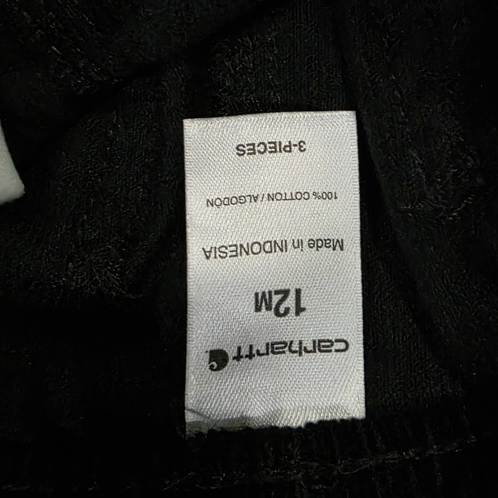 Carhartt Set: Vest, Plaid Shirt, Black Corduroy Pants 12m NWOT - Picture 8 of 11